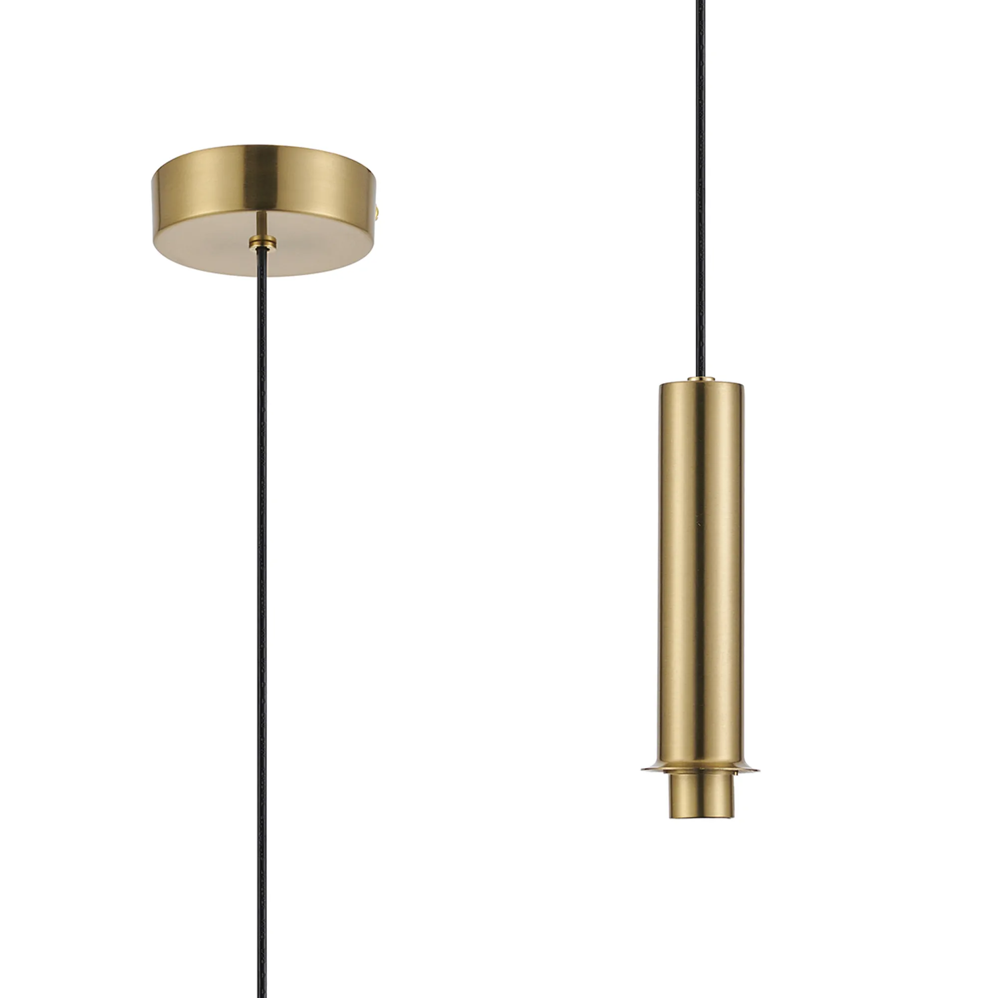 D1008BG  Wick 1.7m 1 Light Pendant, 1 x G9, Brass Gold